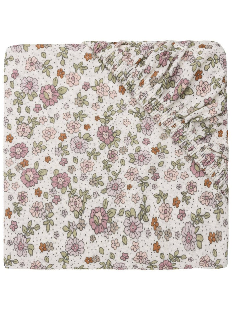 Drap-housse jersey lit bébé Fleurs Rose - Kiabi