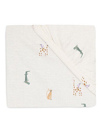 Drap-housse jersey lit bébé Jungle Jollein