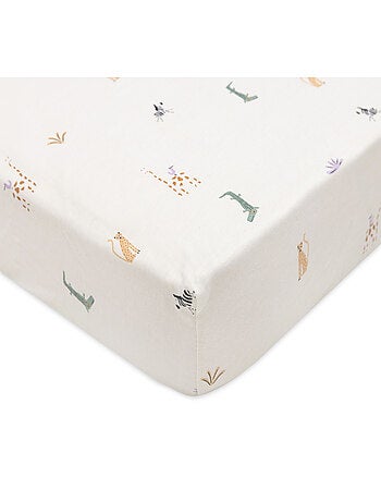 Drap-housse jersey lit bébé Jungle Jollein