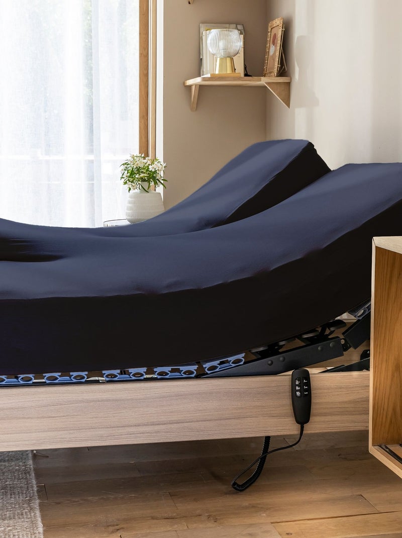 Drap housse jersey TPR pour sommier articulé Bleu marine - Kiabi