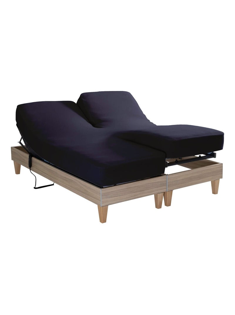 Drap housse jersey TPR pour sommier articulé Bleu marine - Kiabi