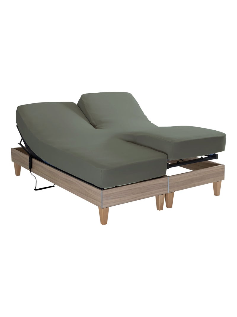 Drap housse jersey TPR pour sommier articulé Kaki - Kiabi