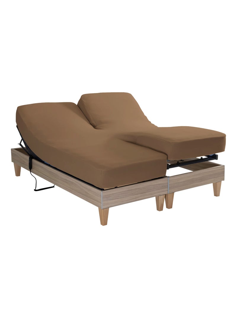 Drap housse jersey TPR pour sommier articulé Marron - Kiabi