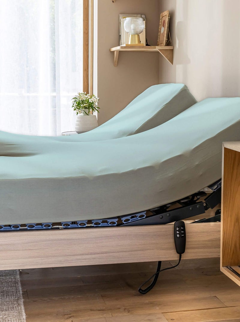 Drap housse jersey TPR pour sommier articulé Vert d'eau - Kiabi