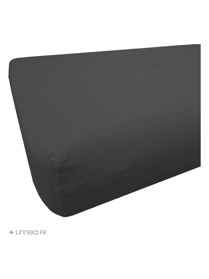 Drap housse LAGO polyester microfibre Bonnet de 23 cm Noir - Kiabi