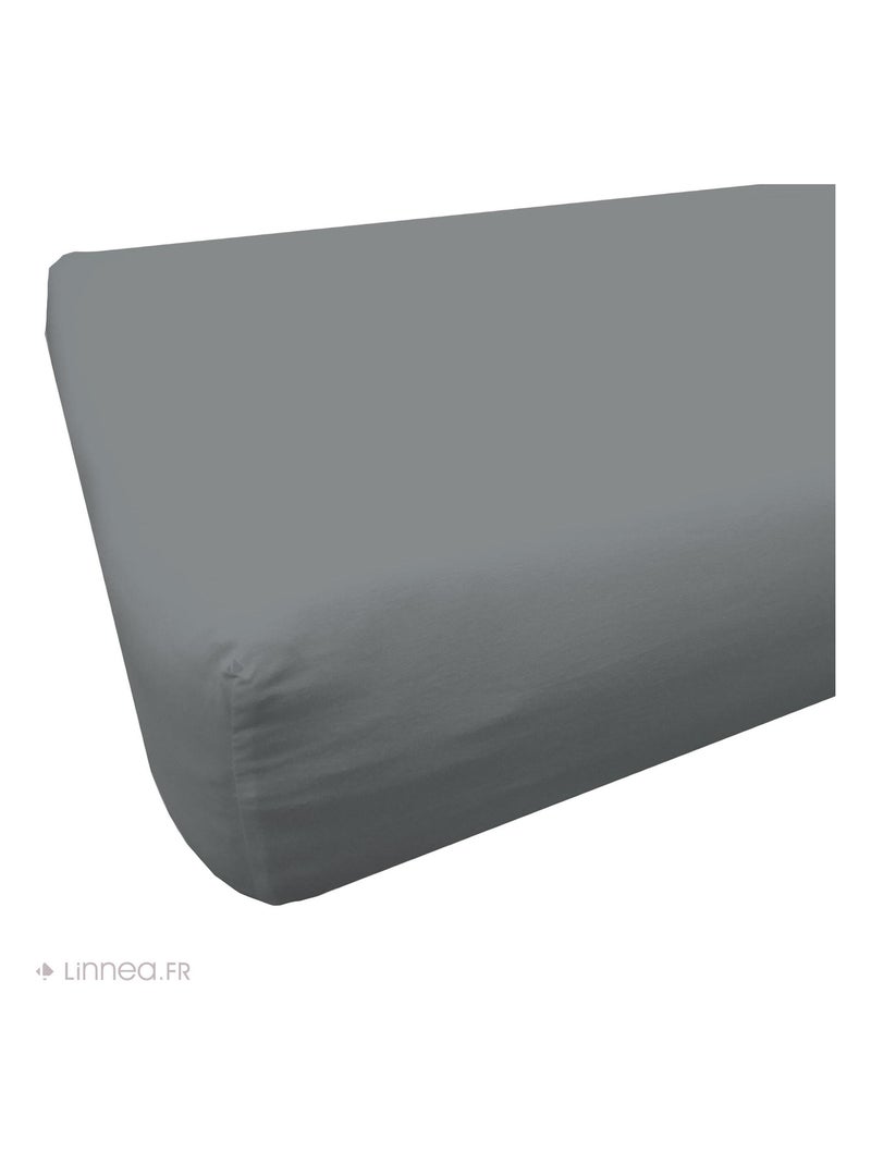 Drap housse LAGO polyester microfibre Bonnet de 28 cm gris anthracite - Kiabi