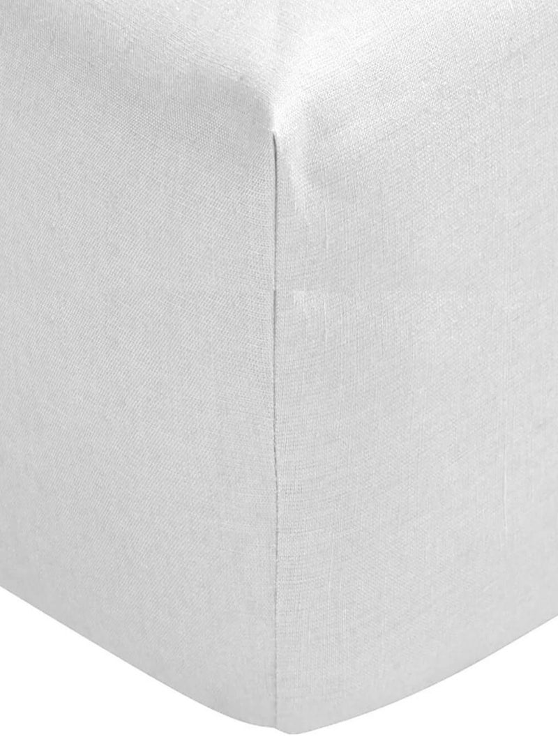 Drap housse lin bonnet 40 made in France Blanc - Kiabi
