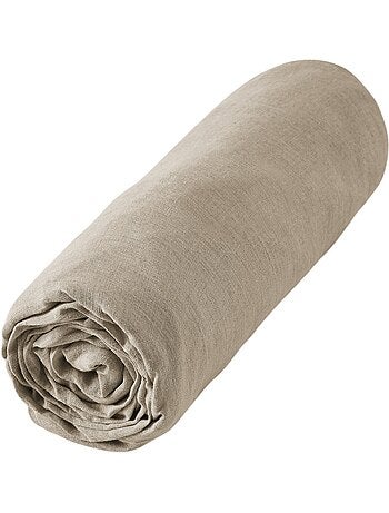 Drap housse lin lave Soline