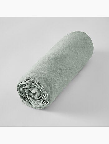 Drap housse lin lave Soline