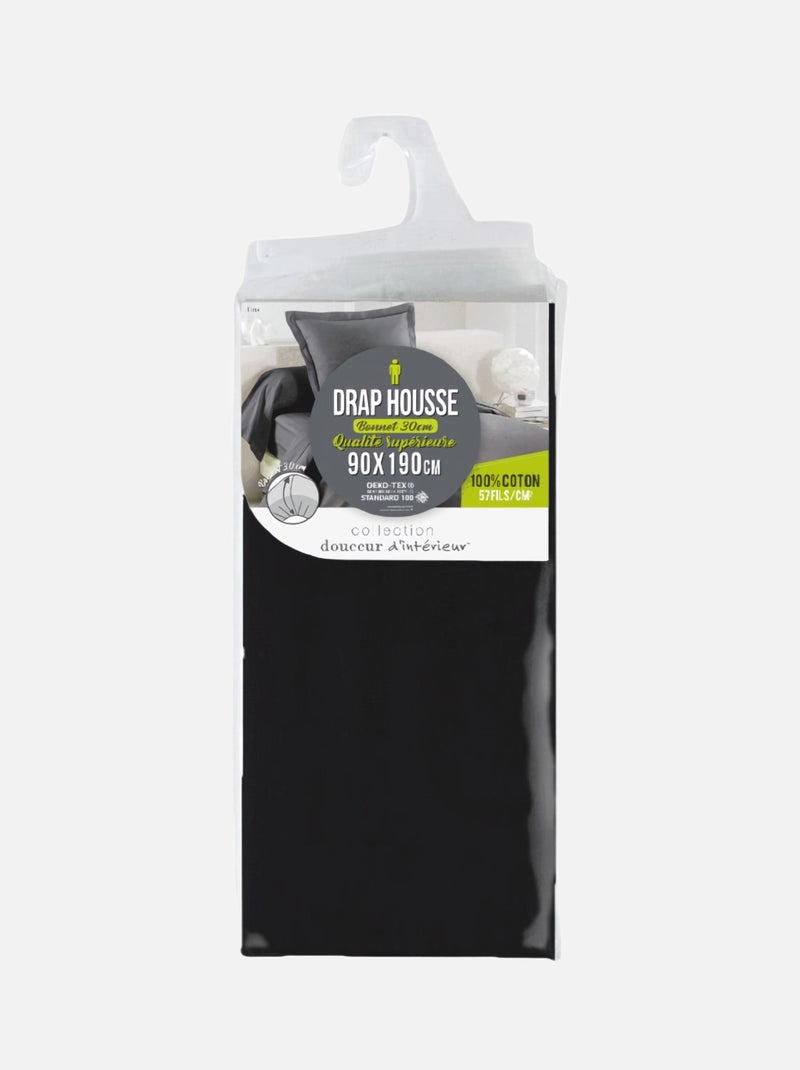 Drap housse Lina gris anthracite - Kiabi