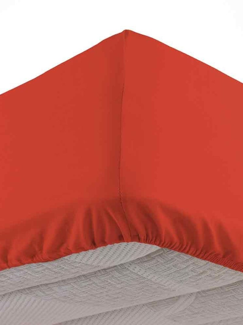 Drap housse Lina Orange mandarine - Kiabi