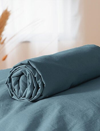 Drap housse LINO coton lavé