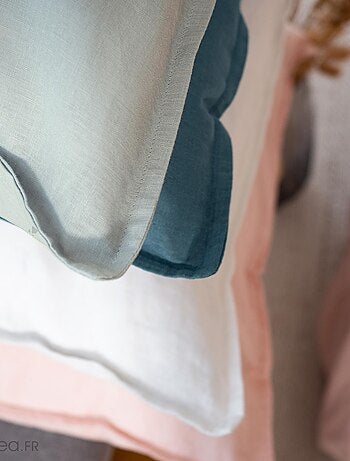 Drap housse LINO coton lavé