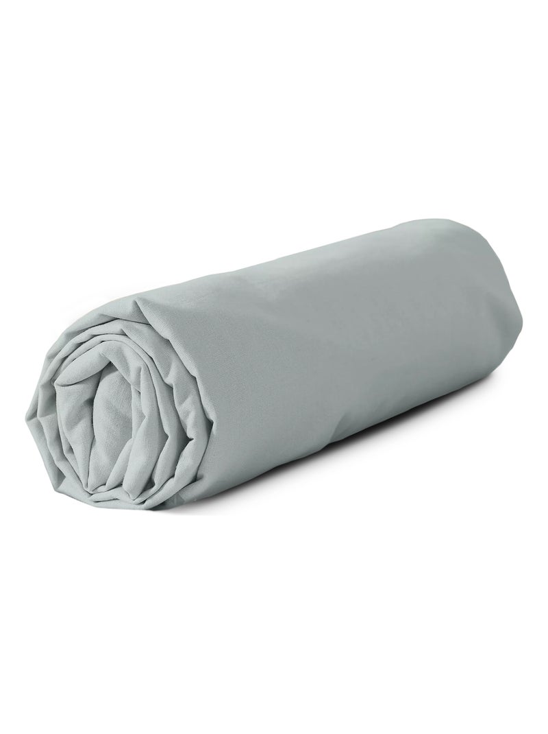 Drap housse LINO coton lavé Gris - Kiabi