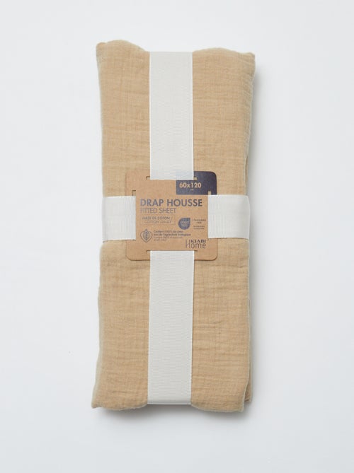 Drap housse lit bébé (60x120 cm) en double gaze de coton - Kiabi Home - Kiabi