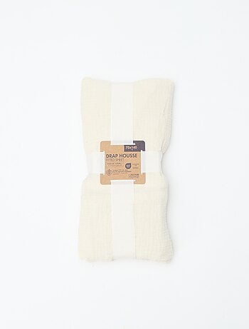 Drap housse lit bébé 70 x 140 cm en double gaze de coton - Kiabi Home