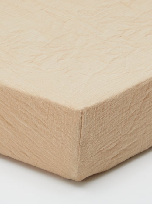 Drap housse lit bébé (70x140) en double gaze de coton - Kiabi Home - Kiabi