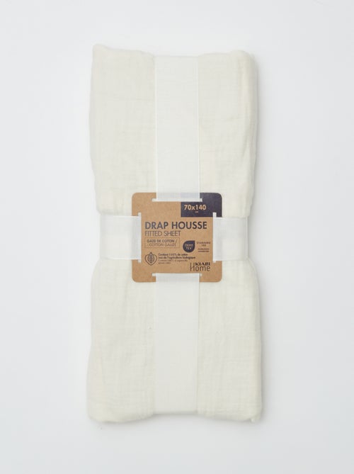 Drap housse lit bébé (70x140) en double gaze de coton - Kiabi Home - Kiabi