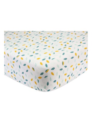 Drap housse lit bébé modèle feuille