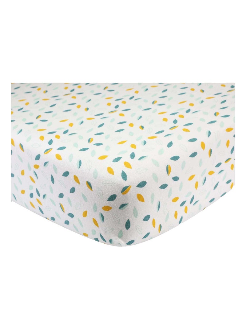 Drap housse lit bébé modèle feuille Blanc - Kiabi