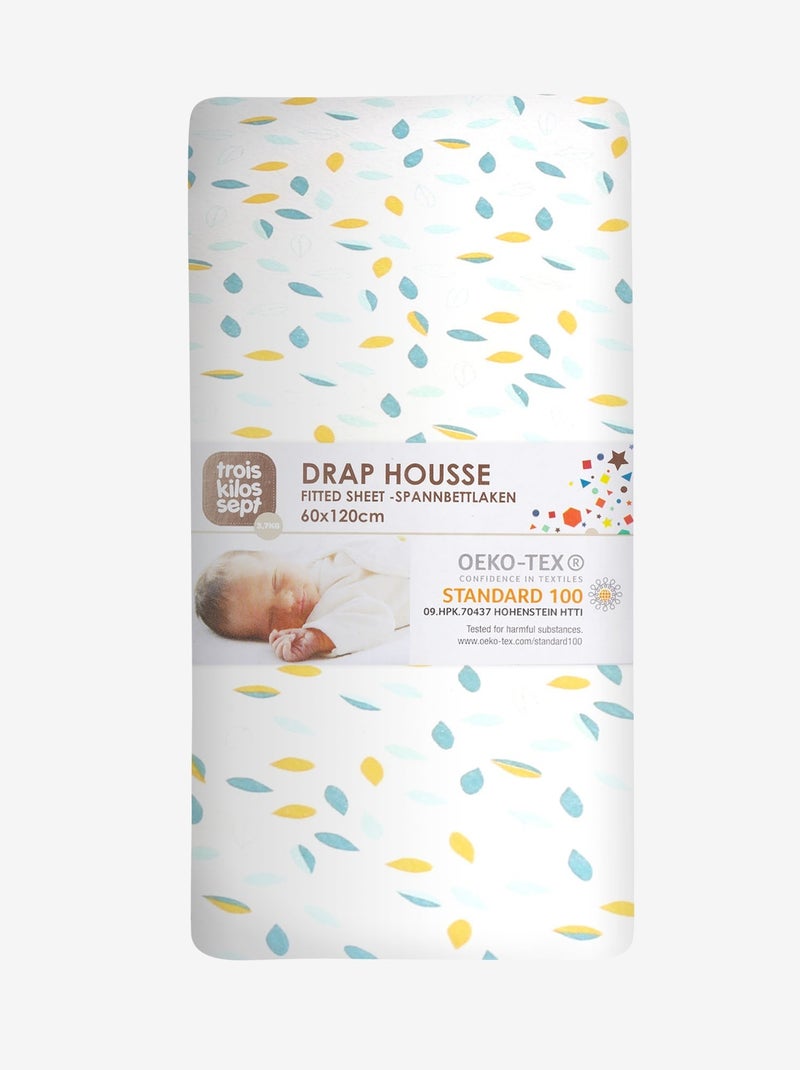 Drap Housse Lit Bébé Modèle Feuille Blanc - Kiabi