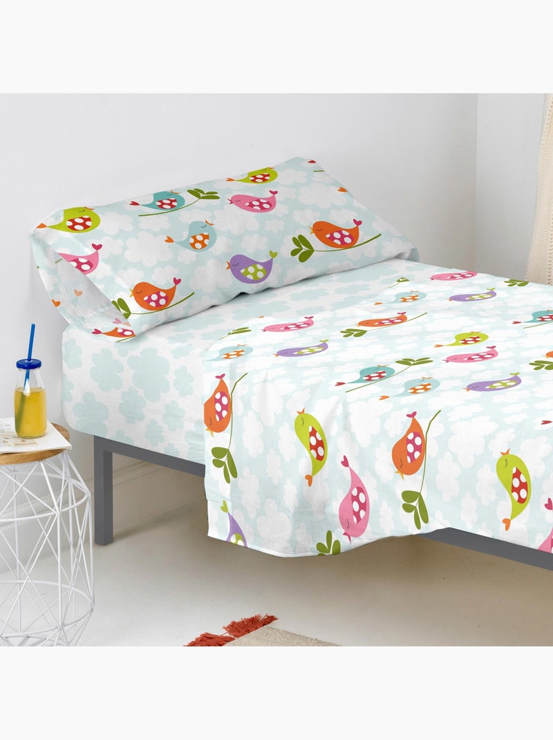 Drap-housse Little birds "Happyfriday" Multicolore - Kiabi