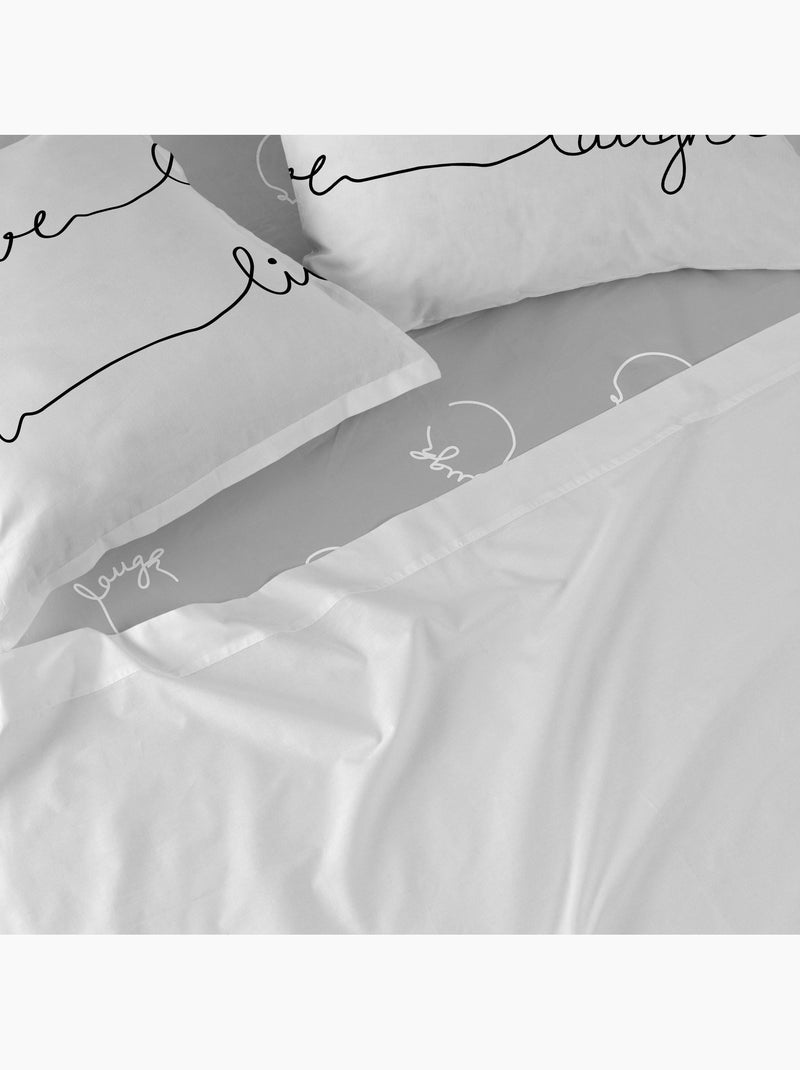 Drap-housse Live "Happyfriday" Blanc - Kiabi