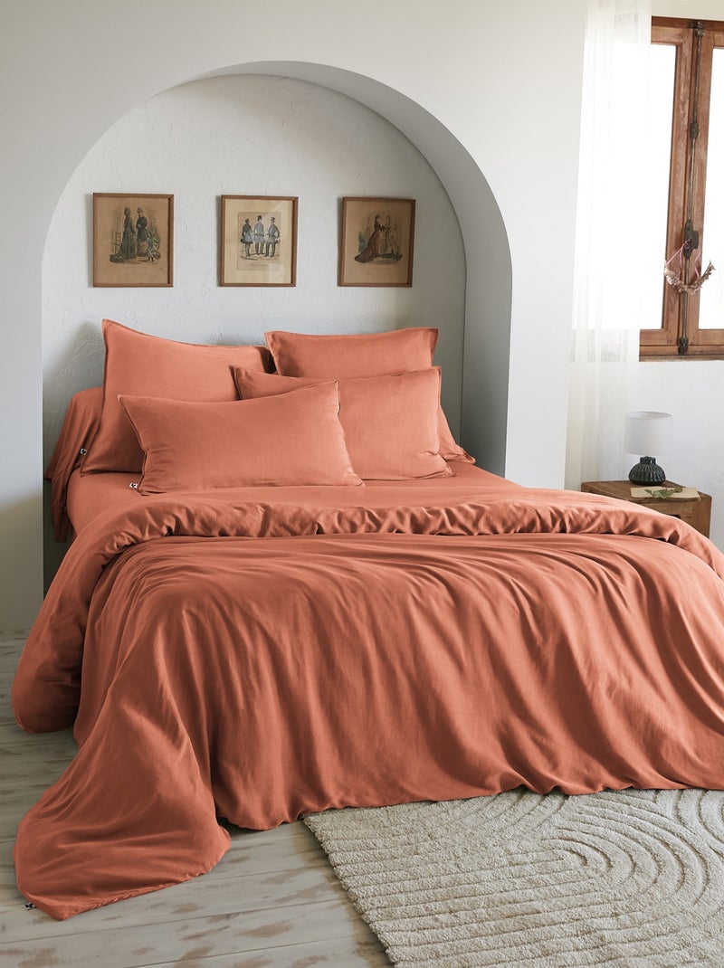 Drap housse Lyocell uni Collection Lysandre Camel - Kiabi