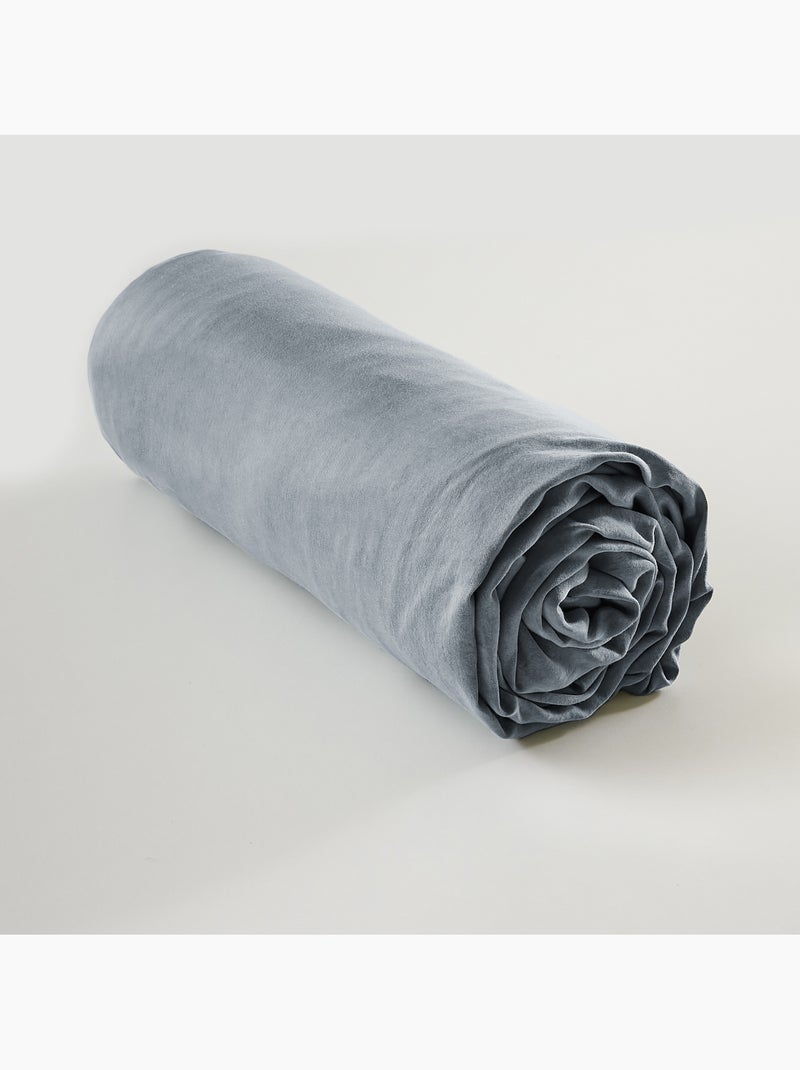 Drap-housse – Lyocell uni LYSANDRE – Bonnet 30 cm Bleu - Kiabi