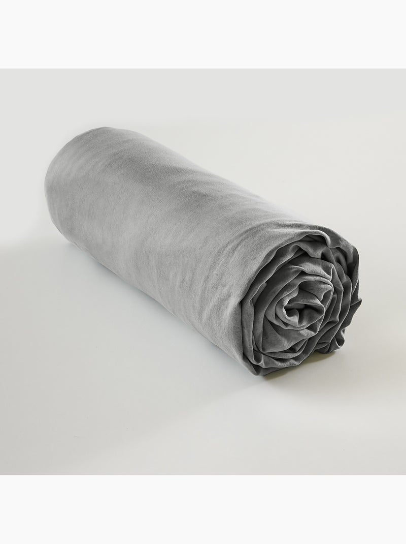Drap-housse – Lyocell uni LYSANDRE – Bonnet 30 cm gris anthracite - Kiabi