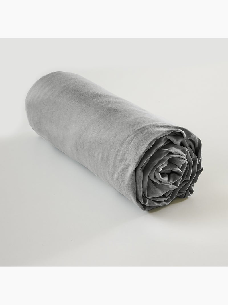 Drap-housse – Lyocell uni LYSANDRE – Bonnet 30 cm Gris Granit - Kiabi