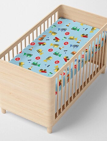 Drap-housse Machinery Lit Bébé "Happyfriday
