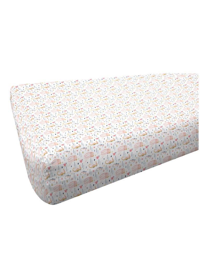 Drap housse MARINETTE en coton issu de l'agriculture biologique Rose - Kiabi