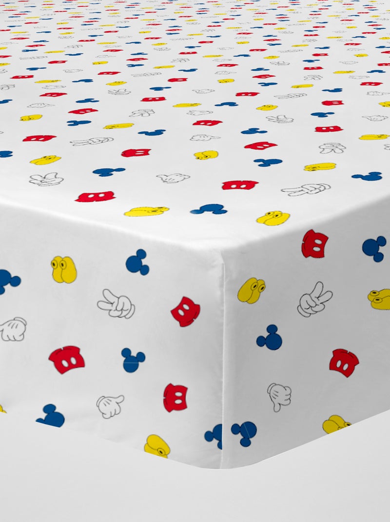 Drap housse 'Mickey' Blanc - Kiabi