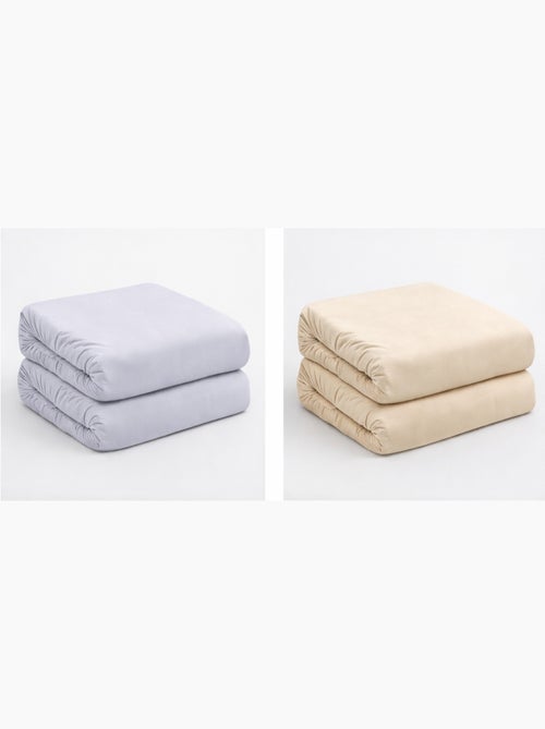 Drap housse microfibre 90x190cm en lot - Kiabi