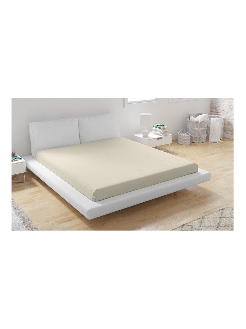 Drap Housse Microfibre Beige - Kiabi