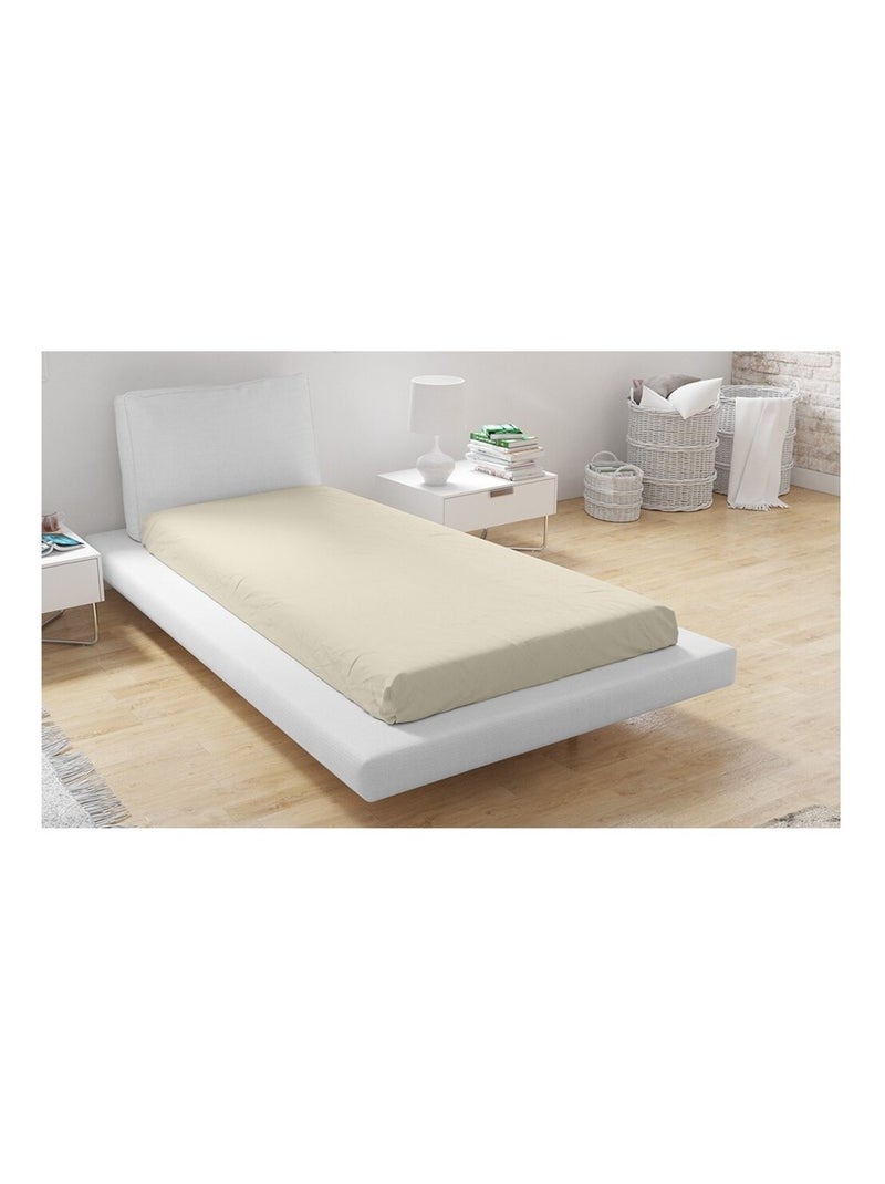 Drap Housse Microfibre Beige - Kiabi