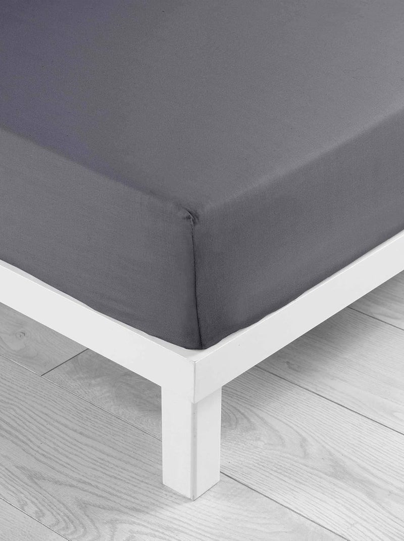 Drap housse Microfibre Oscar Douceur d'Intérieur gris anthracite - Kiabi
