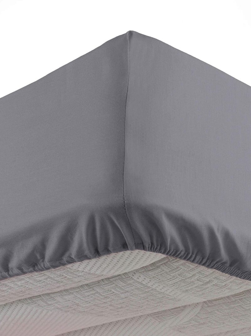 Drap Housse Microfibre Oscar gris anthracite - Kiabi