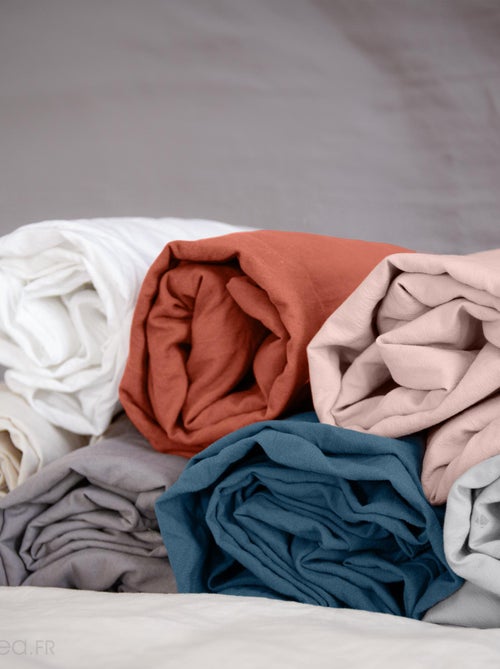 Drap housse MILA micro lavée polyester - Kiabi