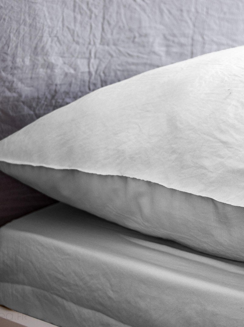 Drap housse MILA micro lavée polyester Gris perle - Kiabi