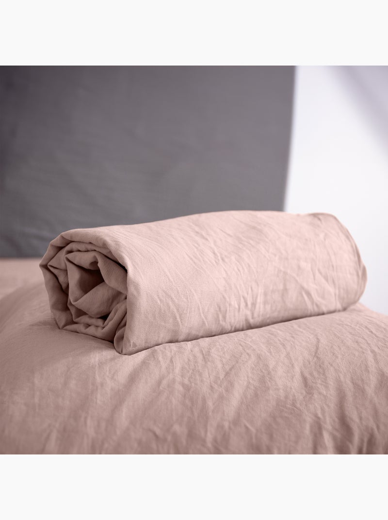 Drap housse MILA micro lavée polyester Rose clair - Kiabi