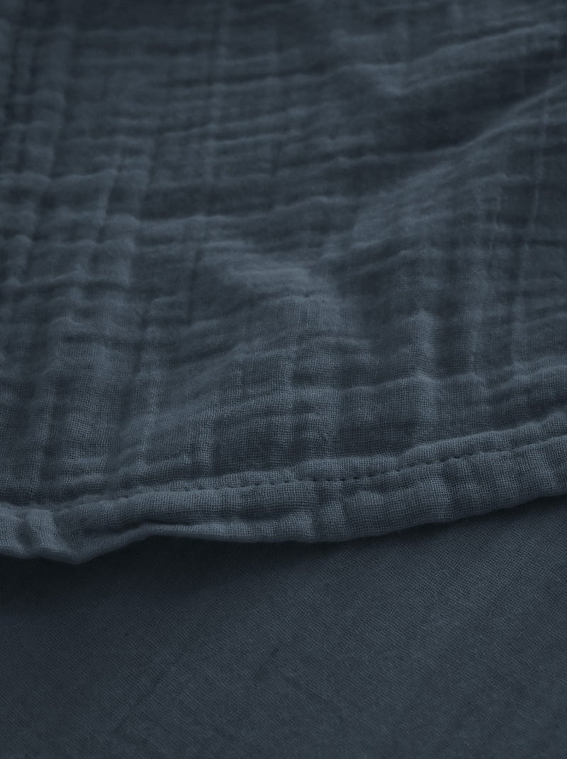 Drap housse mousseline de coton MILOS Noir mat - Kiabi