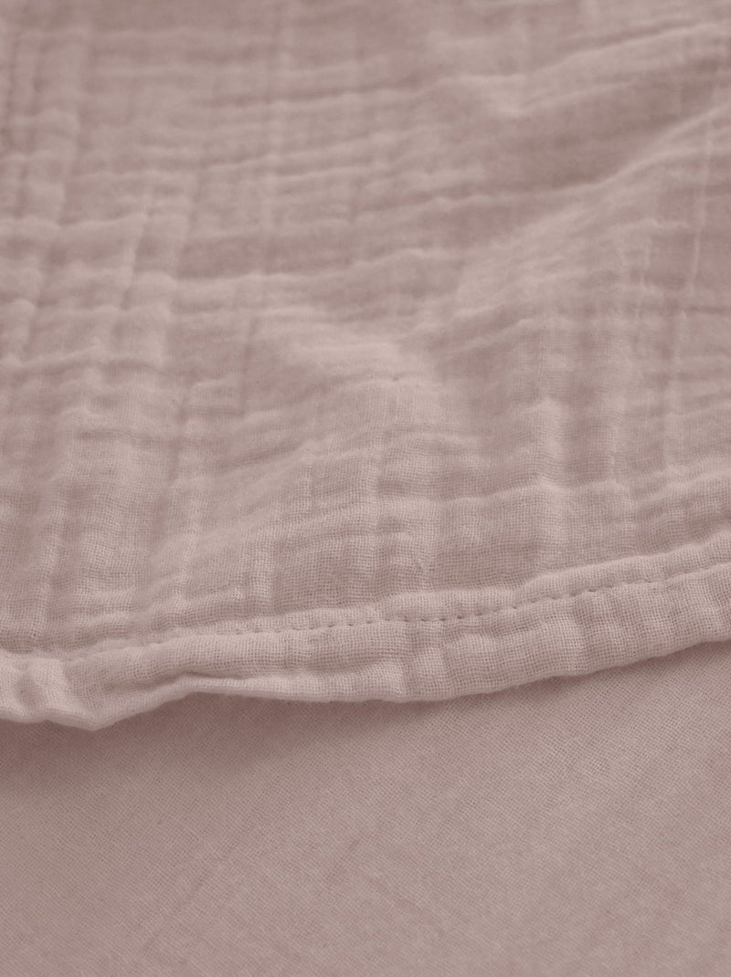 Drap housse mousseline de coton MILOS Rose - Kiabi