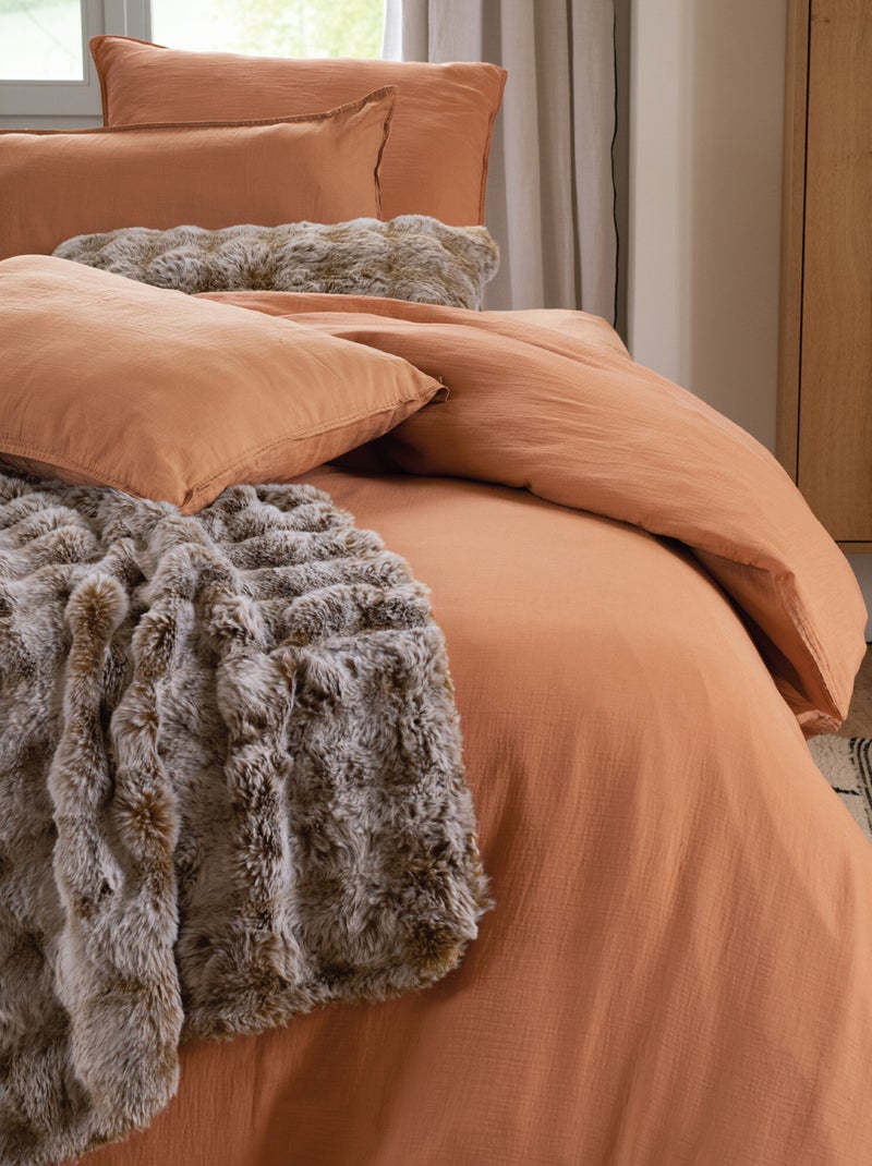Drap housse mousseline de coton MILOS Rouge foncé - Kiabi