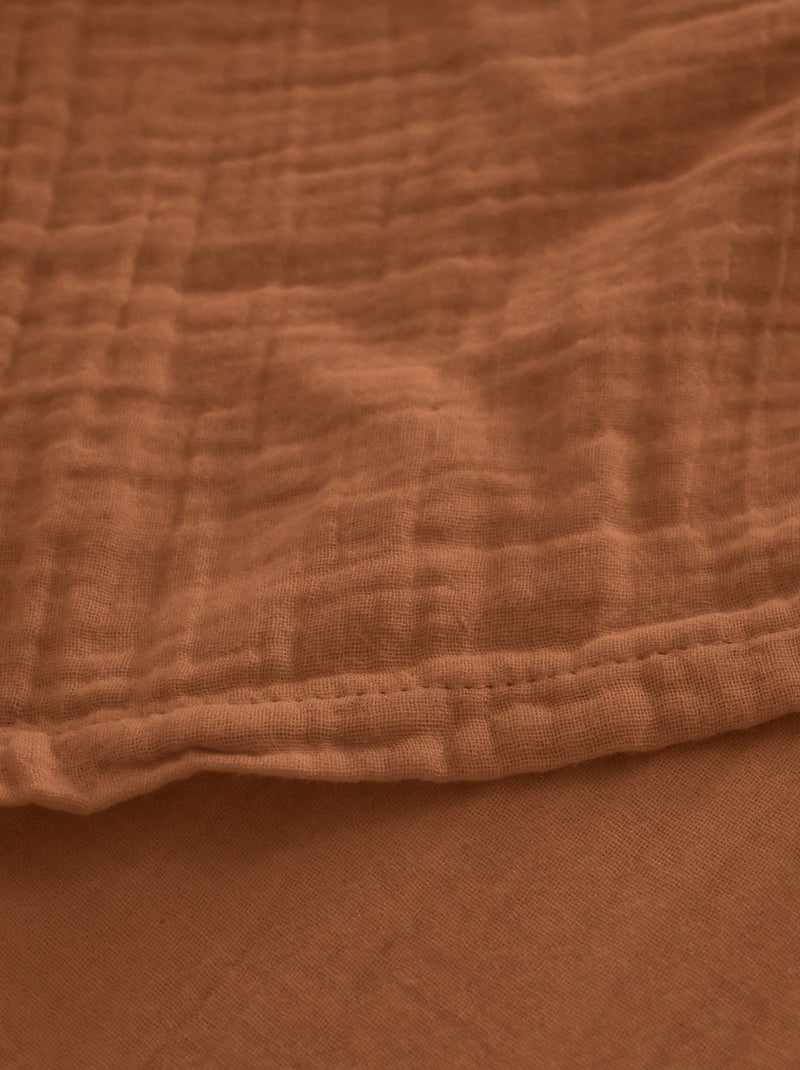 Drap housse mousseline de coton MILOS Rouge foncé - Kiabi