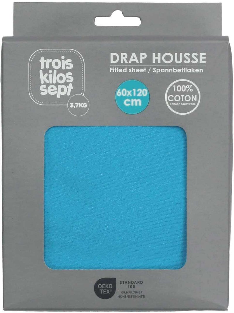 Drap Housse Oeko-tex® Standard 100 Bleu turquoise - Kiabi