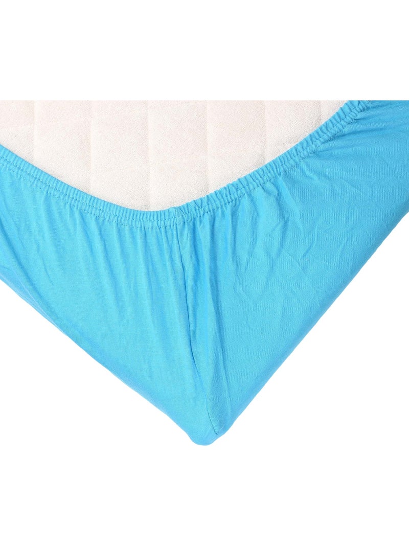 Drap Housse Oeko-tex® Standard 100 Bleu turquoise - Kiabi