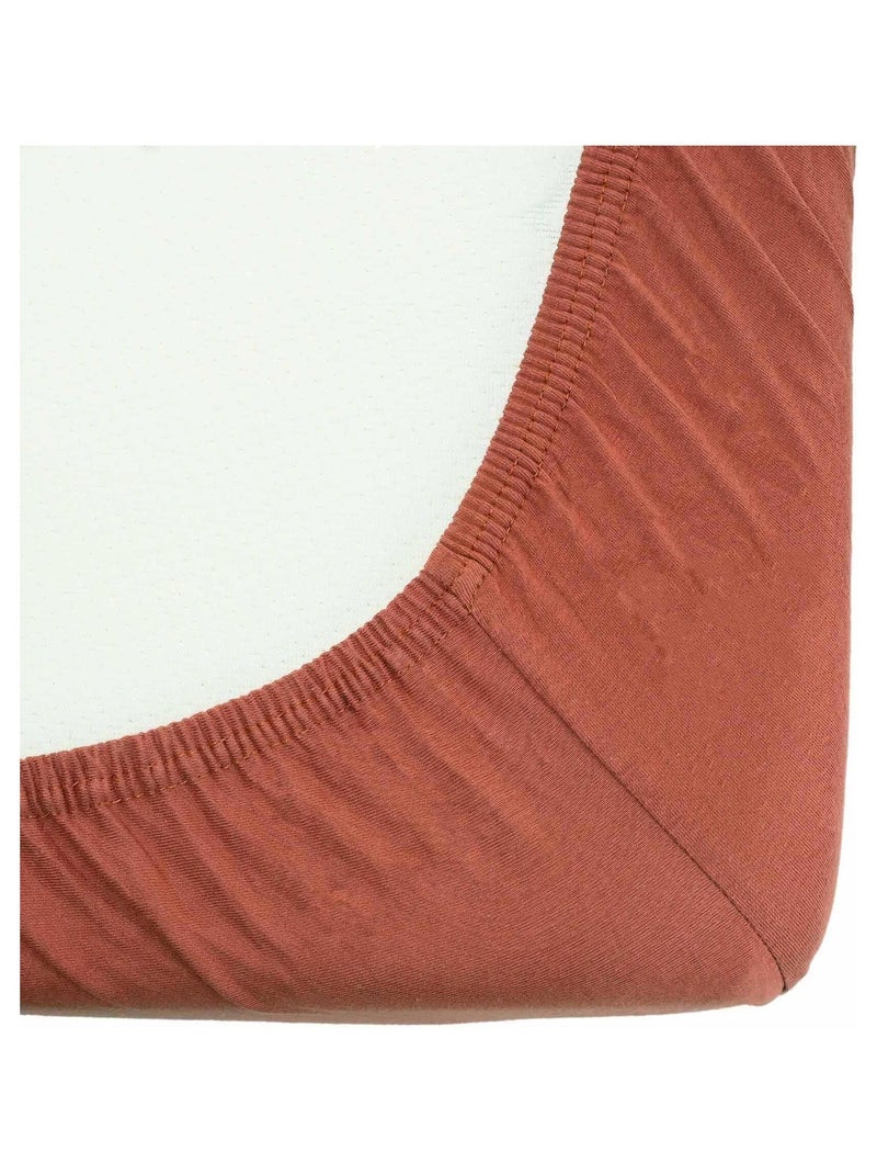 Drap Housse Oeko-tex® Standard 100 Rouge brique - Kiabi