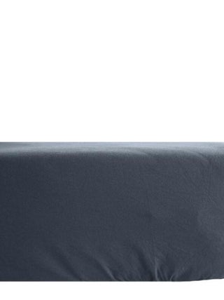Drap housse Palace pur coton teint lavé 63 fils/cm² Vent du sud - Palace Granit - 140 x 190 cm bonne
